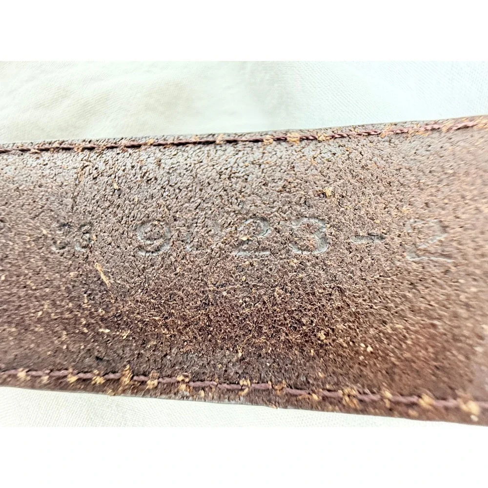 Full Grain Italian Leather Trout Fish Concho Belt Mens 36 Brown Western Fishing